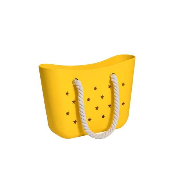 eva rubber tote beach bag with rope by brinebuddy